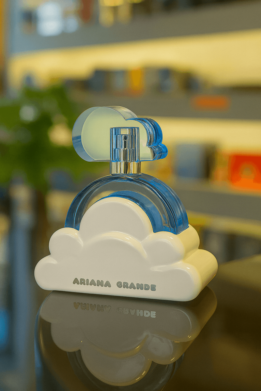 A bottle of Ariana Grande Cloud perfume for women.