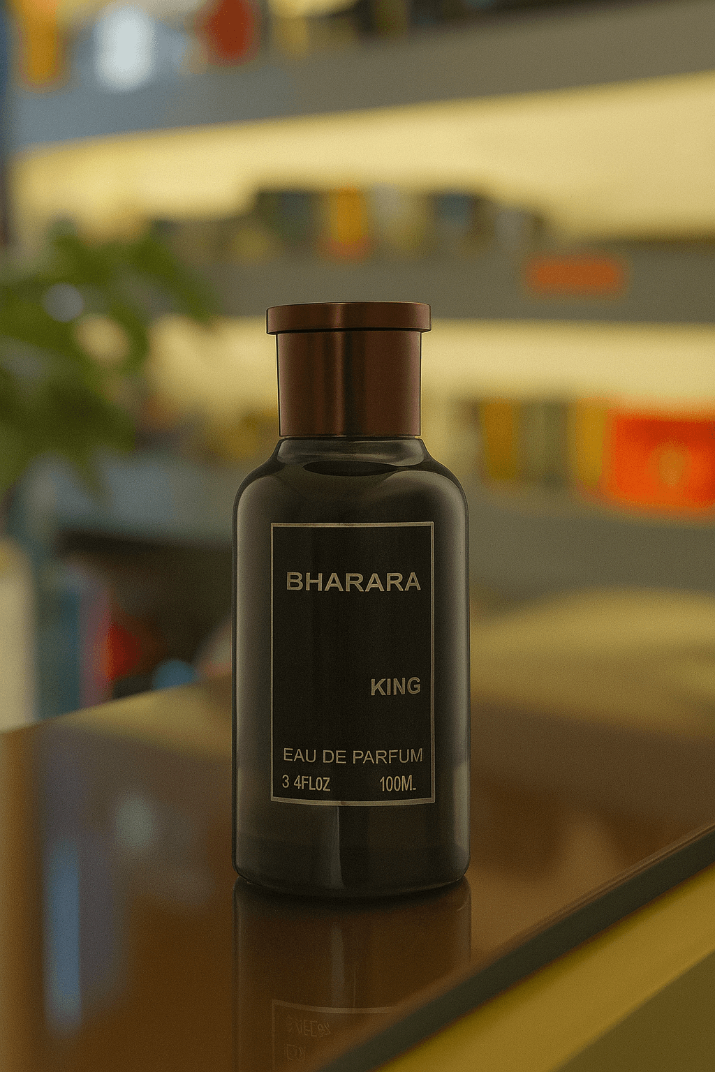 A bottle of Bharara King unisex perfume.