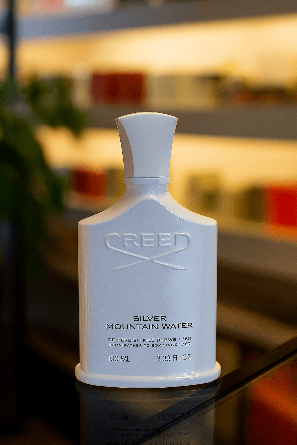 A bottle of Creed Silver Mountain Water perfume for men.