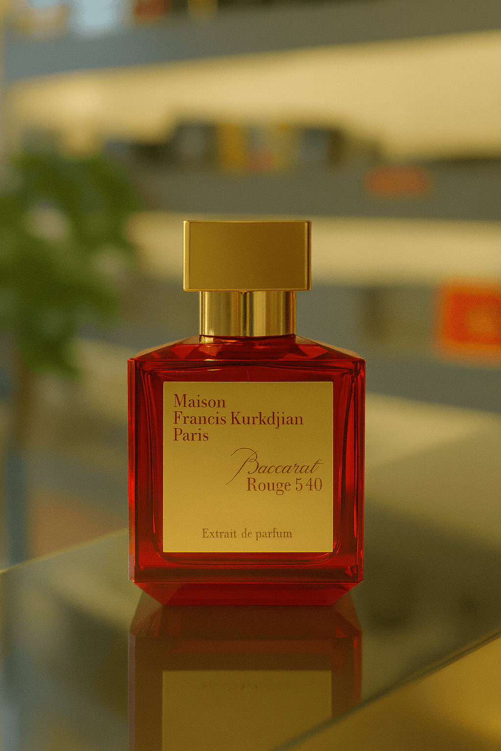 A bottle of Maison Francis Kurkdjian Baccarat Rouge 540 perfume for women.