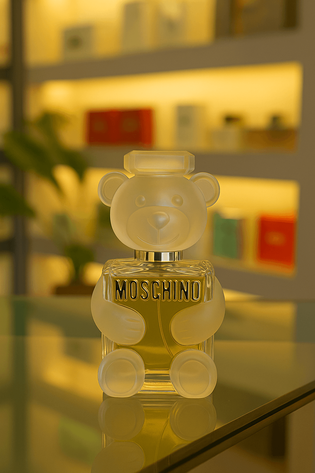 A bottle of Moschino Toy 2 perfume for unisex.