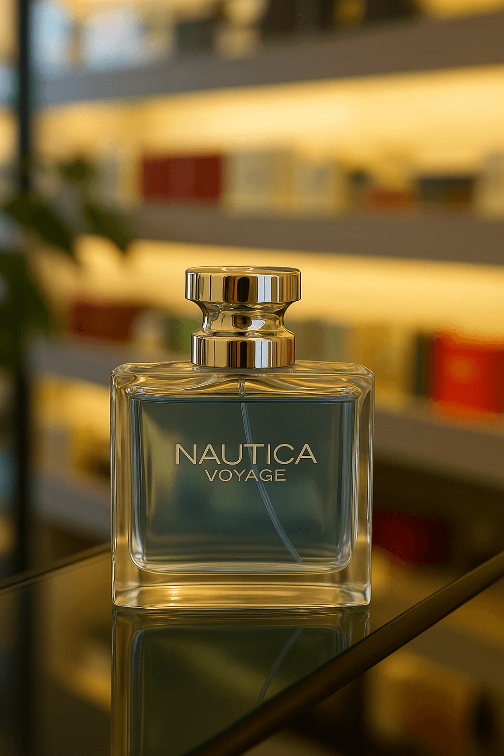 A bottle of Nautica Voyage perfume for men.