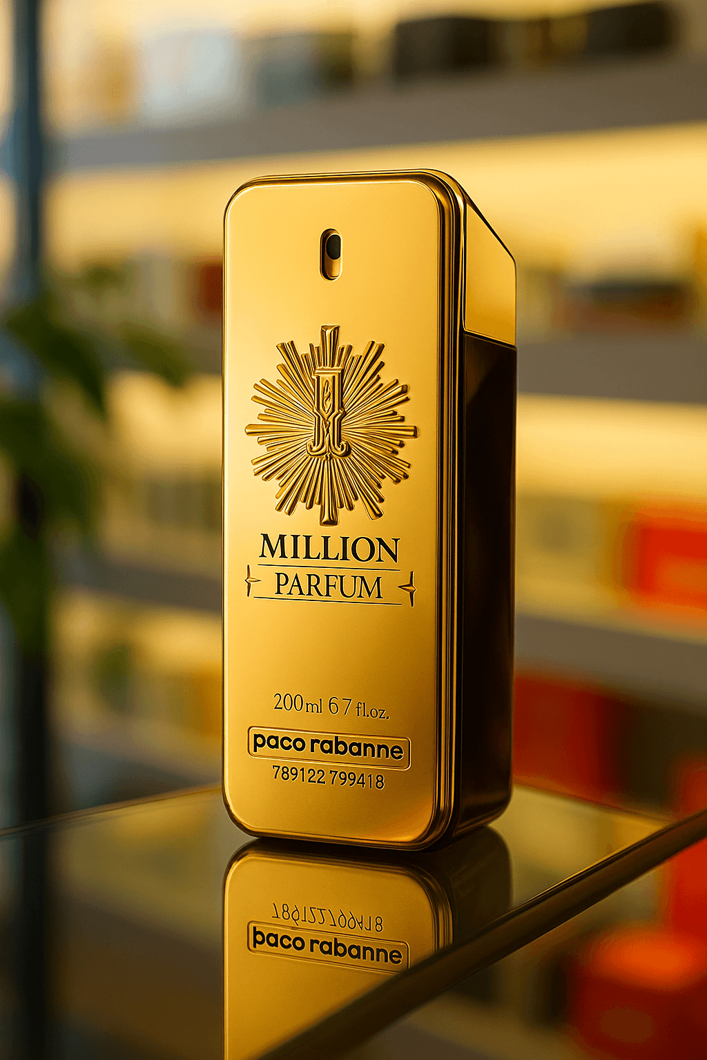 A bottle of Paco Rabanne 1 Million perfume for men.