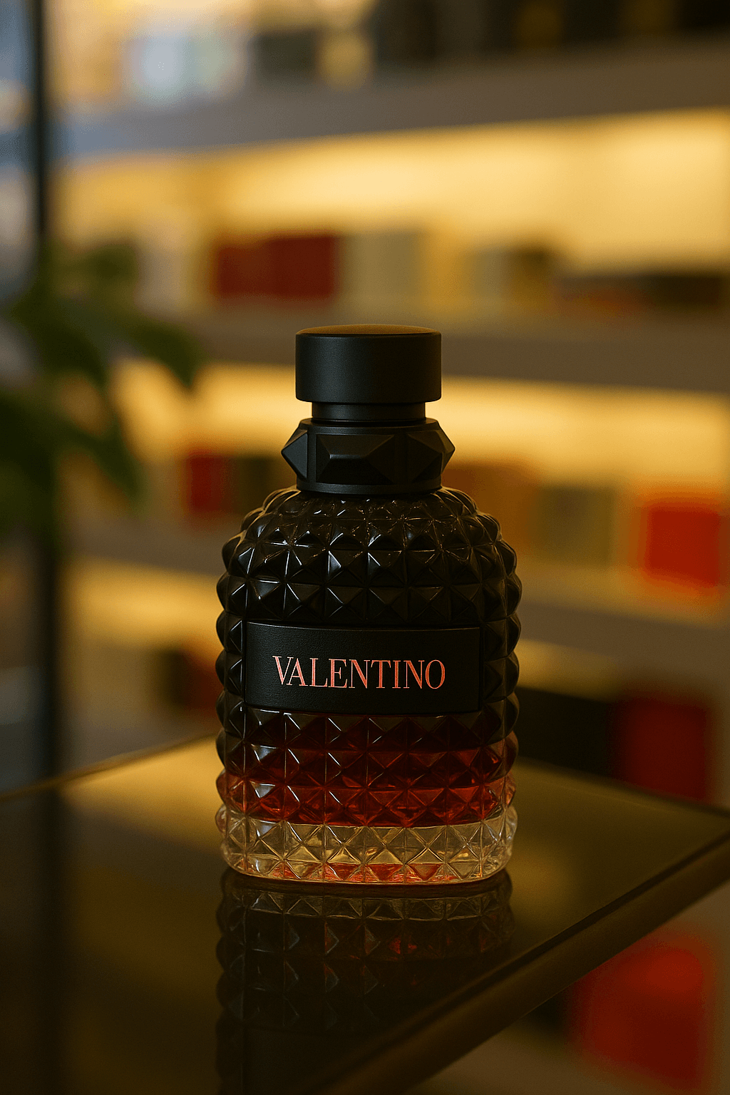A bottle of Valentino Uomo Born In Roma unisex perfume.